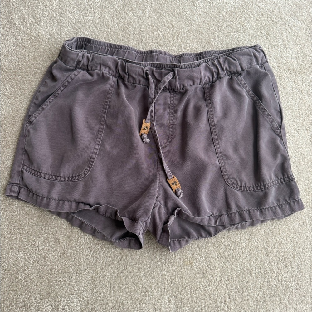 tentree Gray Cargo Shorts Elastic Waist